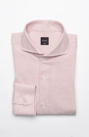 Brisk Modern Cotton Linen Shirt in Light Pink at Nordstrom, Size 15