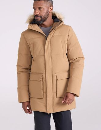 Mountain Warehouse Mens Mountain Warehouse Mens Fern Water Resistant Padded Parka - Brown - Size: Regular/36