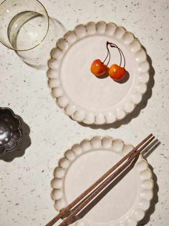 Kaneko Kohyo Coco Ceramic Bread Plates - 7in/17.5cm (Set of 4)