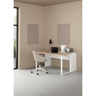 Dmora Escritorio Oriane, Escritorio Multiusos, Mesa De Oficina Para Pc, El Plan De Trabajo, 60x0 H76 Cm, Roble Y Blanco - Dmora