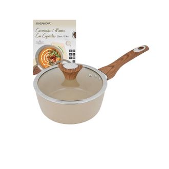 KASANOVA Casseruola un manico 20 cm coperchio taupe New Ceramic