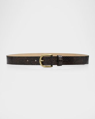 Isabel Marant Zap Snake-Print Leather Belt