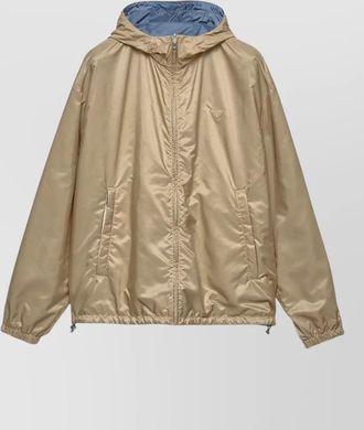 Prada re nylon reversible hooded jacket side pockets