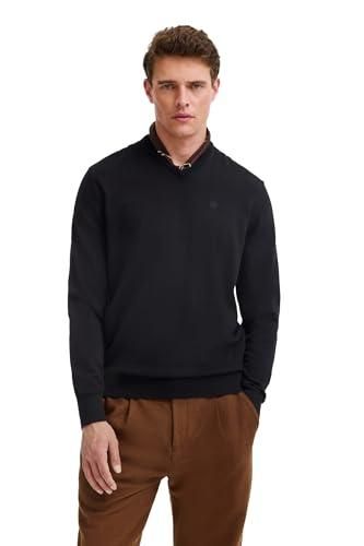 bugatti Pull à col rond pour homme, Noir-290, L