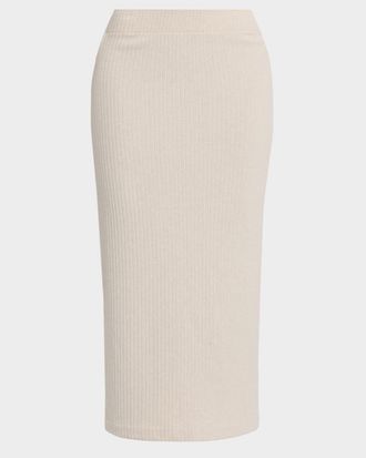 Vince Rib-Knit Midi Skirt