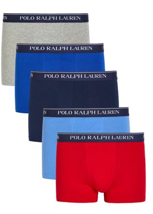 Polo Ralph Lauren Logo-jacquard Stretch-cotton Trunks - set of Five - Multicoloured - S