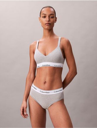 Calvin Klein Womens Icon Cotton Modal Lift Bralette - Grey - XS