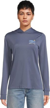 Salty Crew Small Bite Hood Sunshirt Womens T Shirt Indigo : XS, Elastane/Polyester