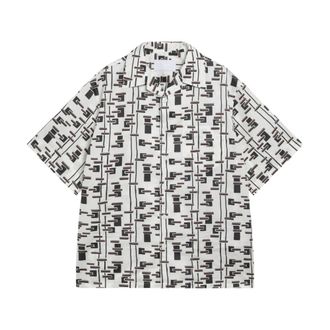 Prada Printed Cotton Blend Shirt - male - Prada - Short Sleeve Shirts - Multicolor - M - Shirts