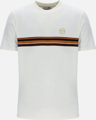 Sergio Tacchini Mens Sergio Tacchini Ayme Velour T-Shirt Gardenia/Gold - White - Size: 40