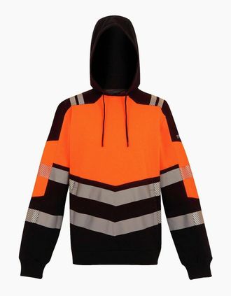 Regatta Mens Regatta Professional Mens High-Vis Hoodie - Black/Multi - Size: 40