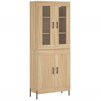 vidaXL Vidaxl - Aparador Alto Madera Contrachapada Color Roble 69,5x34x180 Cm