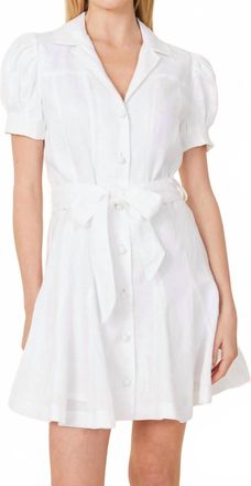 Dolce Cabo Linen Belted Dress In White