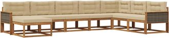 vidaXL Conjunto De Sof&aacute;s De Exterior 8 Uds. Natural Y Beige Vidaxl