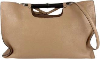 Gucci Pre-owned Handbags, female, Beige, Size: ONE SIZE Pre-owned Leather Handbag