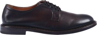 Doucal's Calfskin Leather Polished Derby Shoes
