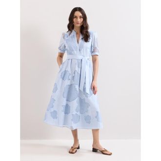 Phase Eight Queenie Belted Midi Dress in Blue at Nordstrom, Size 12