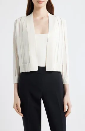 Anne Klein Sheer Stripe Shrug in White Dove at Nordstrom, Size X-Large P