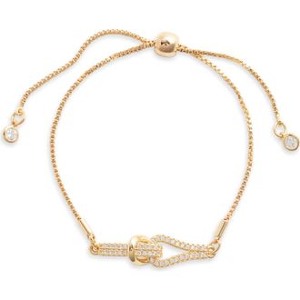 Nordstrom Adjustable Buckle Bracelet in Clear- Gold at Nordstrom
