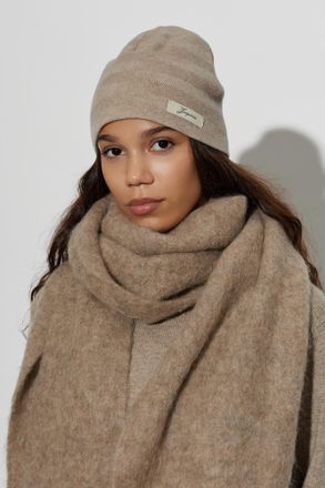 Jacquemus Wool Beanie Chevron, Unisex, Beige