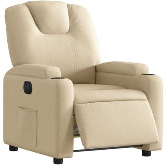 vidaXL Sill&oacute;n Reclinable El&eacute;ctrico De Tela Crema Vidaxl