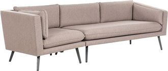 Beliani Beliani - Modern Outdoor Garden Sofa Upholstered 3 Seater Left Hand uv Resistant Beige Loretello