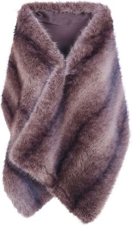 DRHOPE Coat Brown Fur Cape Stole