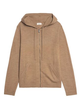 Zadig&Voltaire Clash hooded zip-up sweater - men - Merino - M - Brown