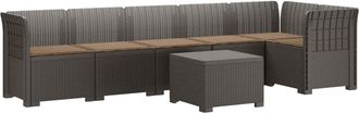 vidaXL Sof&aacute; De Jard&iacute;n Para 6 Personas Con Cojines Estilo Rattan Pp Vidaxl