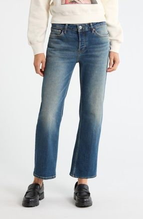 Re/Done Slim Straight Crop Jeans in Smoke Water at Nordstrom, Size 25