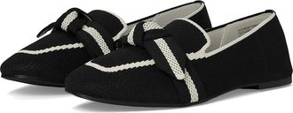 Anne Klein Tarese Womens Flat Shoes Black Cream : 6.5 M, Cotton/Polyester/Textile