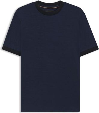 BOSS Luxe travel wool T-shirt with FK collar