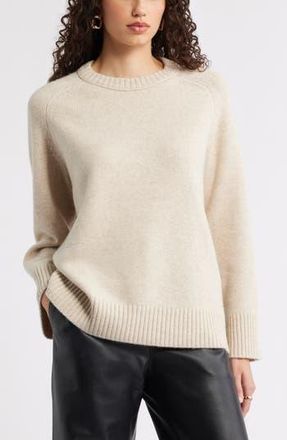 Nordstrom Crewneck Wool & Cashmere Sweater in Beige Oatmeal Lit Heather at Nordstrom Rack, Size X-Large