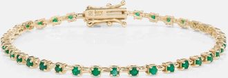Stone and Strand Emerald Ace 14kt gold tennis bracelet with emeralds