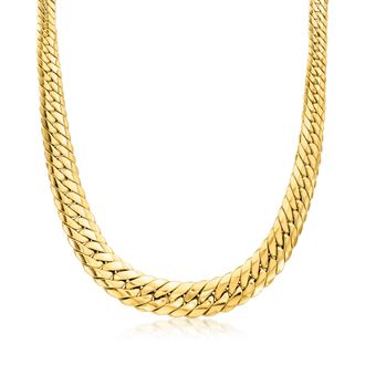 Ross-Simons Italian 18kt Yellow Gold Graduated Cuban-Link Necklace