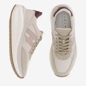 Hogan Womens Sneakers Maxi Leather-Suede Multicolour Leather And Suede Trainers