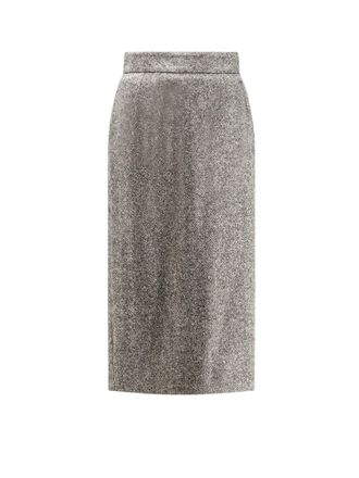 Dolce & Gabbana Virgin Wool Midi Pencil Skirt