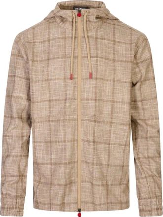 Kiton Heren, Jassen, Bruin, Maat: XL Katoen