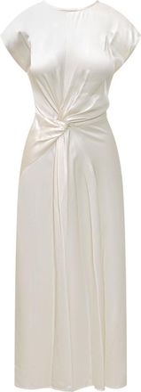 Victoria Beckham White Round Neck Maxi Dress