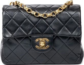 Chanel Borsa a spalla Square Classic Flap mini 1989-1991 - Nero