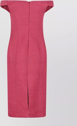 Calvin Klein off-shoulder knee-length dress featuring seam design