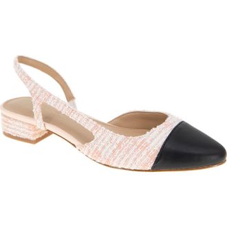 BCBGeneration Tillie Slingback Cap Toe Pump in Pink-Black Boucle at Nordstrom Rack, Size 9.5