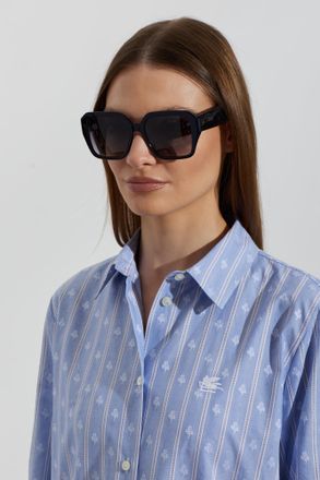 Etro Oversized Square Sunglasses, Unisex, Navy Blue