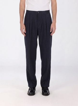 Herno Pantaloni sartoriali in misto lino e cotone con pince
