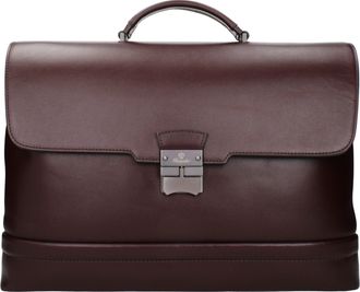 Pineider Herrens Arbeitstaschen aus braunem/rum&auml;nischem Leder