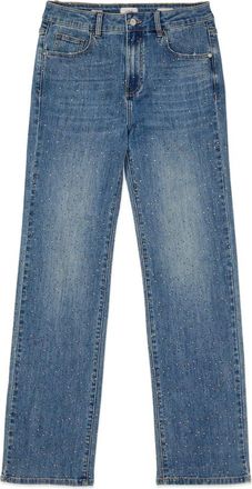 Oltre Regular Jeans met Kristallen - Dames - Regular Fit Jeans - Blauw - S - Katoen - Jeans