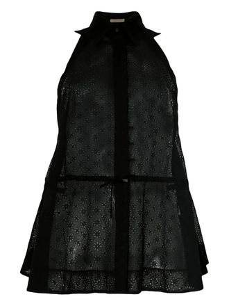 Alaia shirt zonder mouwen met trekkoord - Zwart