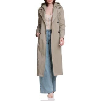 Avec Les Filles Quilted Hoodie Cotton & Nylon Trench Coat in Sage at Nordstrom, Size X-Large