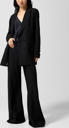 Silk Laundry Womens Wool-silk blend wide-leg pant