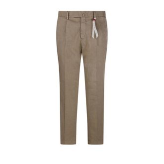 Santaniello Slim-fit Trousers, male, Brown, Size: XL Arechi Pant